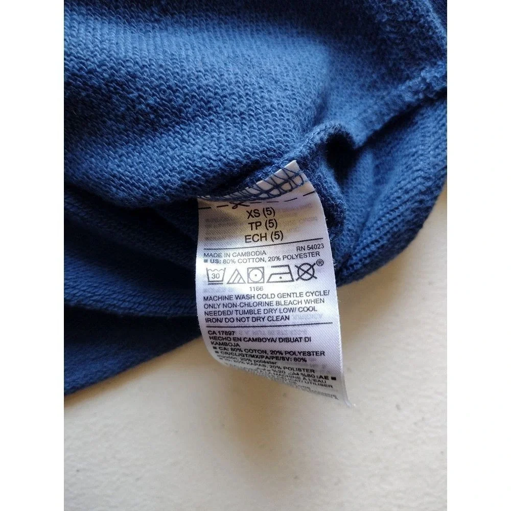Old Navy Kids Girls Blue Floral Print Hoodie Sweatshirt Size XS 5‎